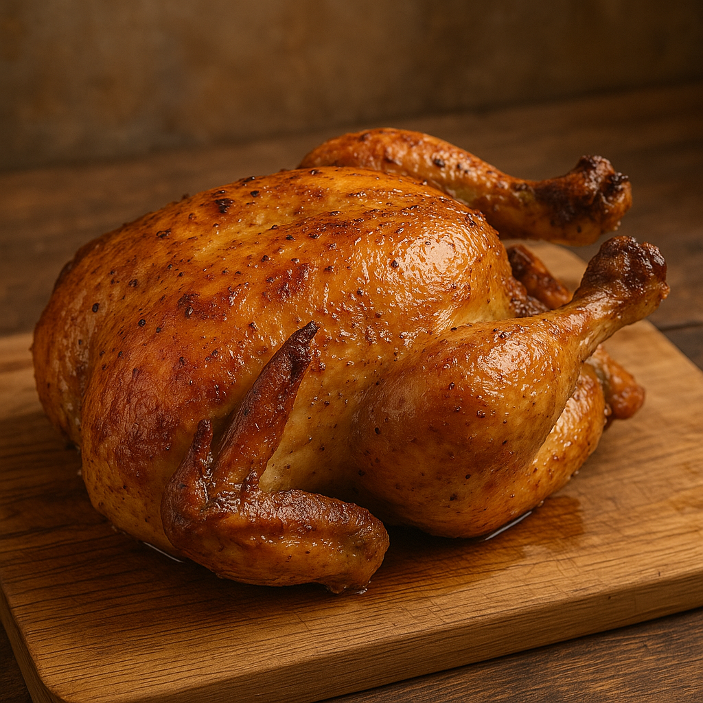 Pollo recién horneado